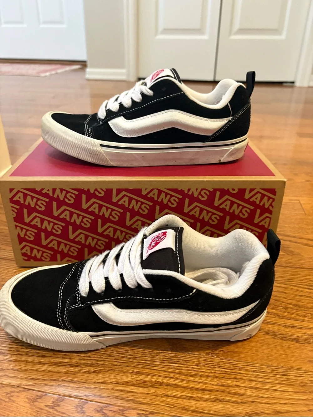 Vans Knu Skool Black and True White Low-Top Sneakers